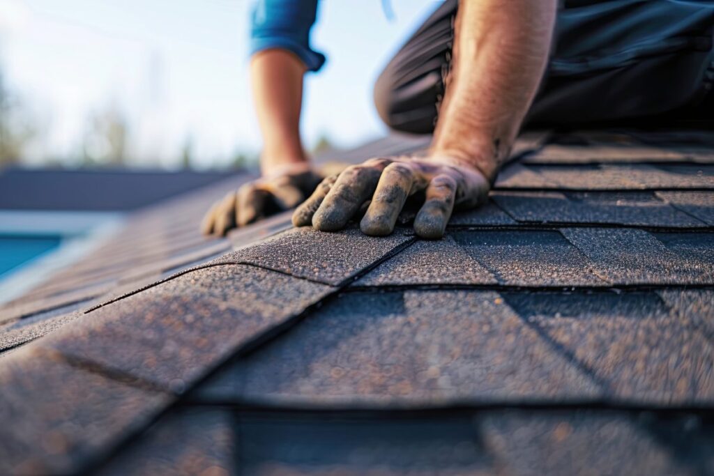 MD roof replacement word placing tiles