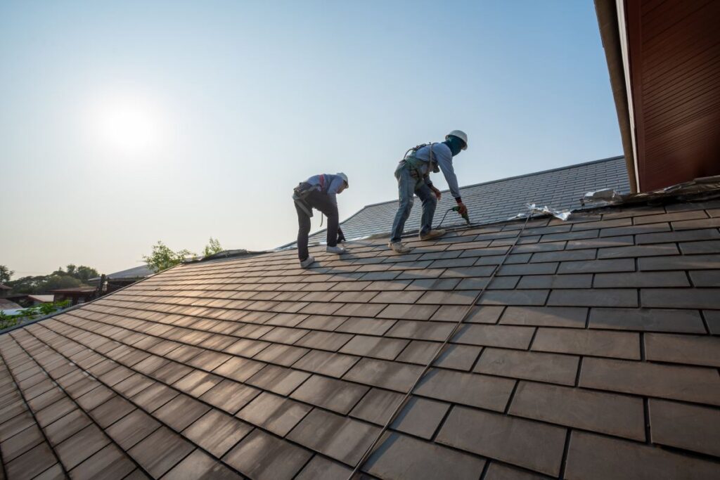 Maryland roof replacement experts on roof