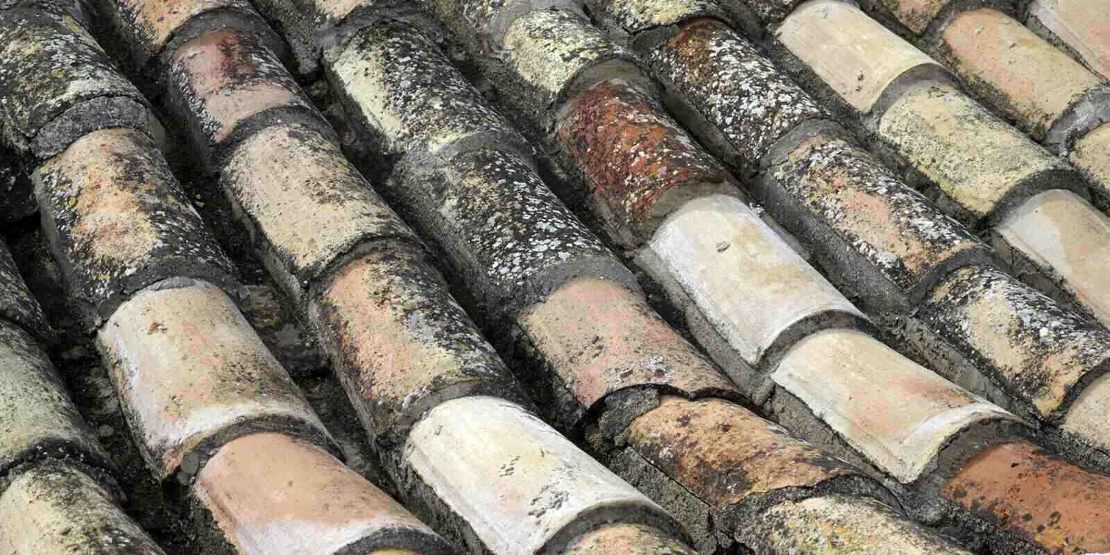 old weathered tiled roof