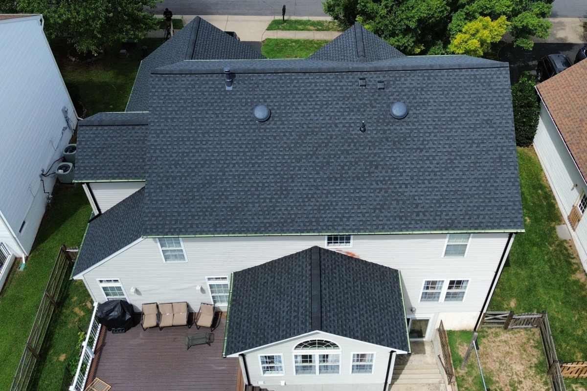 Laurel MD roofing contractor project complete aerial