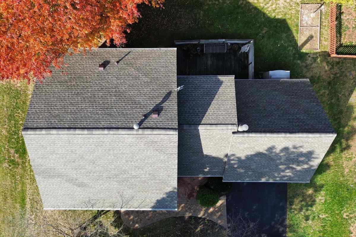 Laurel MD roofing project complete aerial