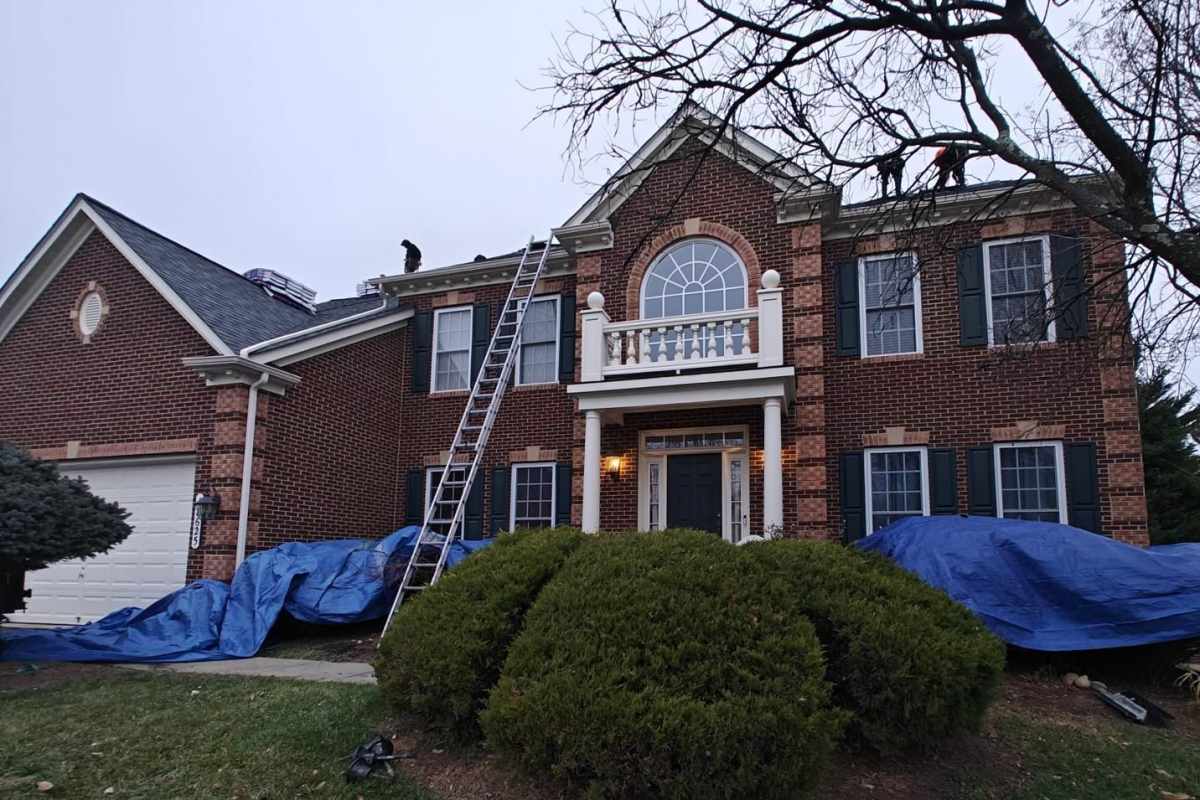 columbia md roofing company on brick house