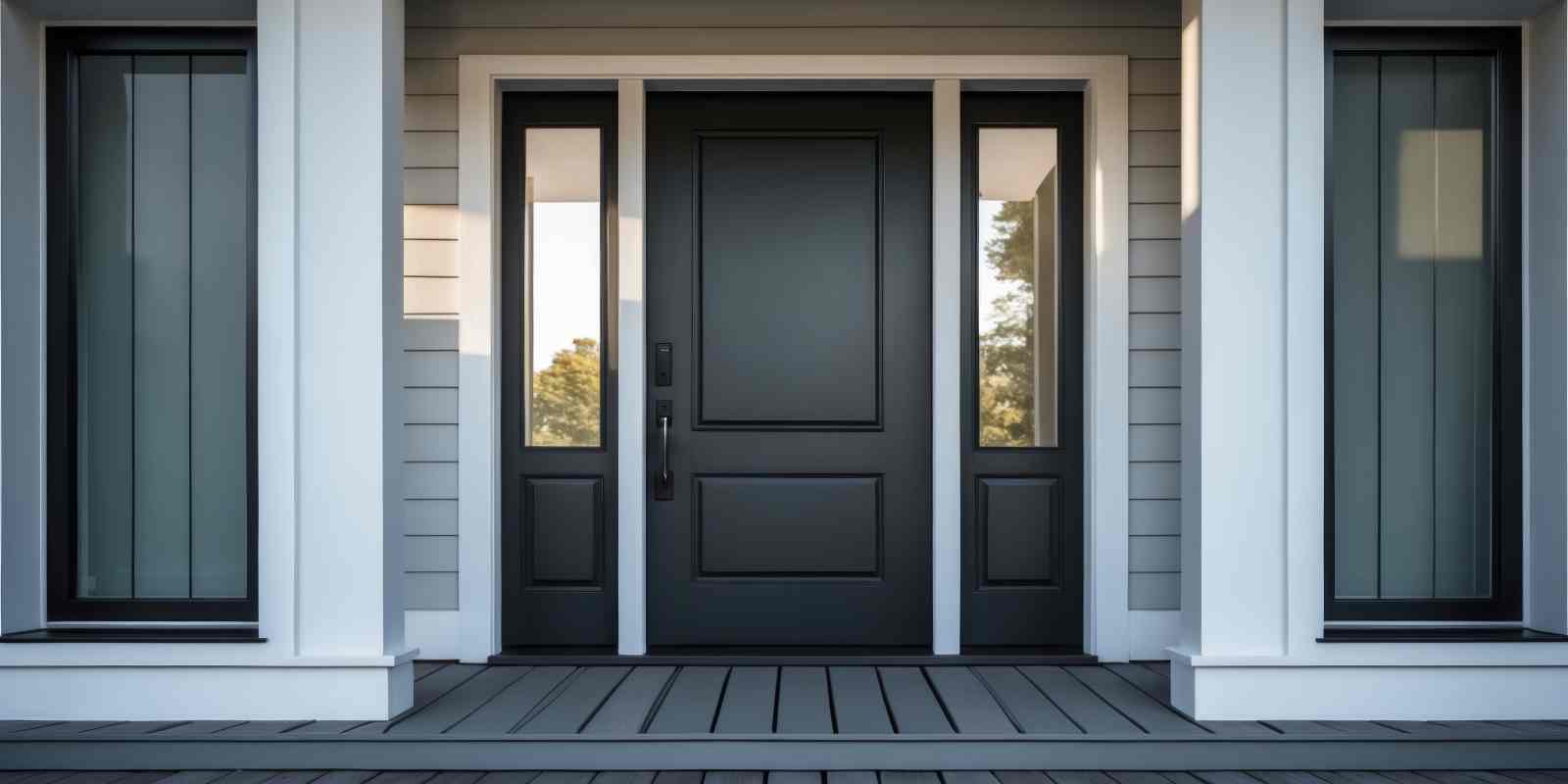 Black Storm Door at A Modern Maryland House